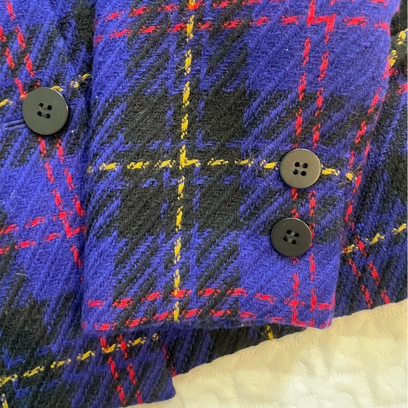 Kasper Company and ASL Electric Blue 100% Wool Plaid Blazer Women's Size 4P Warm - Picture 9 of 9